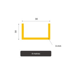 Profilé rail aluminium 15 x 15 x 15 à 50 x 100 x 50 mm - 1 à 3 mètres